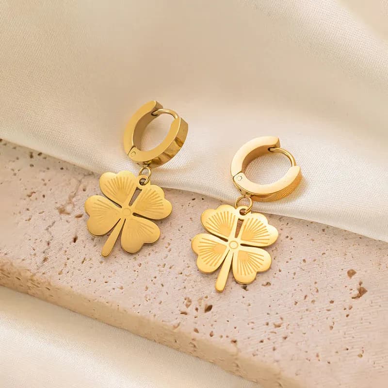 Niyanara Clover Themed Drop Earrings